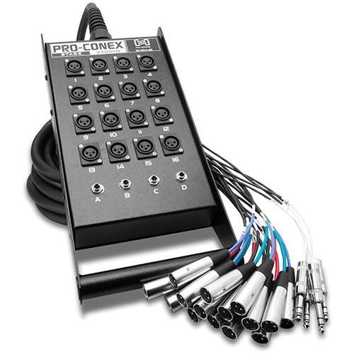 Hosa Technology SH16X4100 SH Series Stage Box Snake with 16 3-Pin XLR Send and 4 TRS Return Channels- 100.0