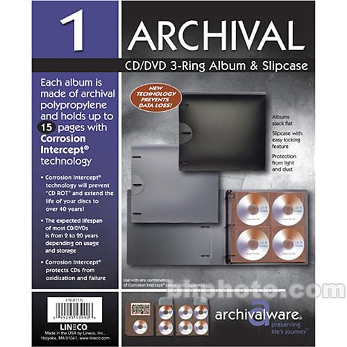 Lineco Archivalware 8 CD Page Storage System - Consists of Album and Slipcase