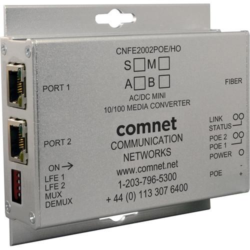 COMNET 2-Channel 10 100 Mb s Ethernet Multimode 1310 1550nm Electrical to Optical Media Converter with PoE