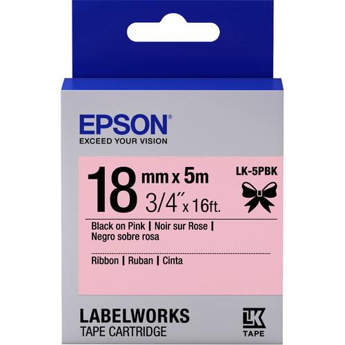 Epson LabelWorks Ribbon LK Tape Black on Pink Cartridge
