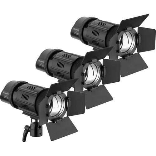 Genaray Contender LED Focusing Spot 3-Light Kit with Battery Module Kit