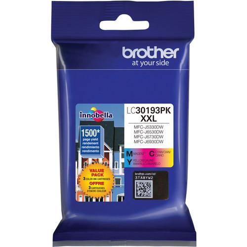 Brother LC30193PK Super High Yield XXL Three Color Ink Cartridge Set