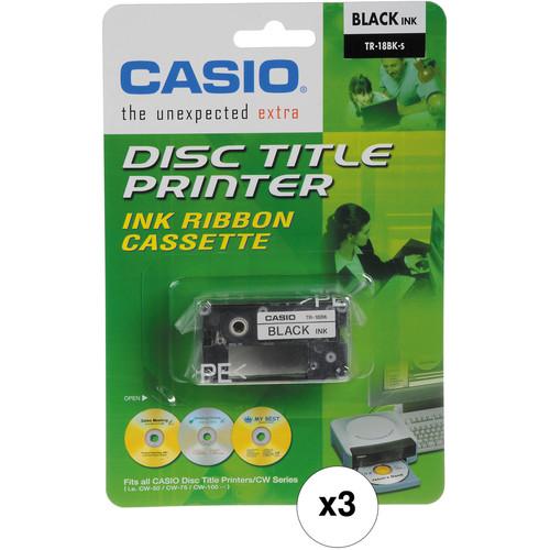 Casio TR-18BK Black Ink Ribbon Cassette Kit for CW-50 & CW-75 CD Label Printers