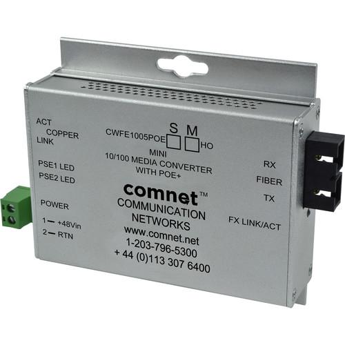 COMNET 2-Port Single Mode 10 100Mbps Ethernet Media Converter with POE