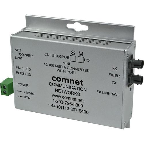 COMNET Single Mode 100 Mbps Media Converter with 48V POE