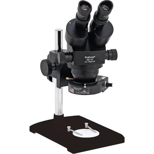 O.C. White Prolite Stereo-Zoom 4.5 Binocular Microscope with High-Intensity Dimmable LED Light Source