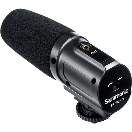 Saramonic SR-PMIC3 3-Capsule Recording Microphone with Integrated Shockmount for DSLR Cameras Camcorders