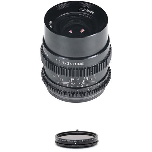 SLR Magic Cine 25mm f 1.4 Lens and Variable ND Filter Kit