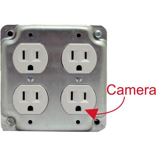 Bush Baby Functional Quad Receptacle with 1080p Covert Wi-Fi Camera