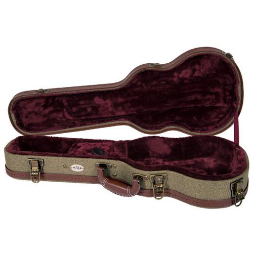 KALA Olive Tweed Archtop Hardcase for Baritone Ukulele