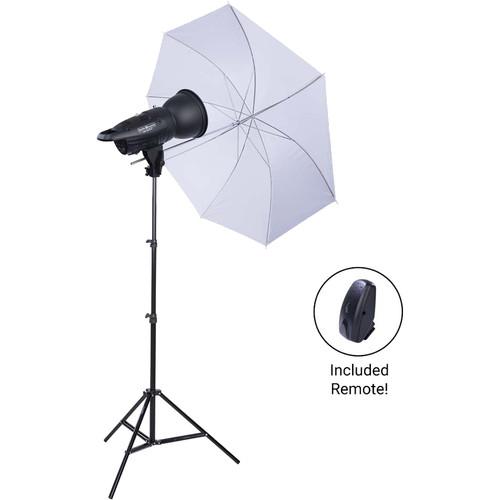 Studio Essentials 200Ws Value Flash Head 1-Light Kit with Umbrella and Wireless Remote