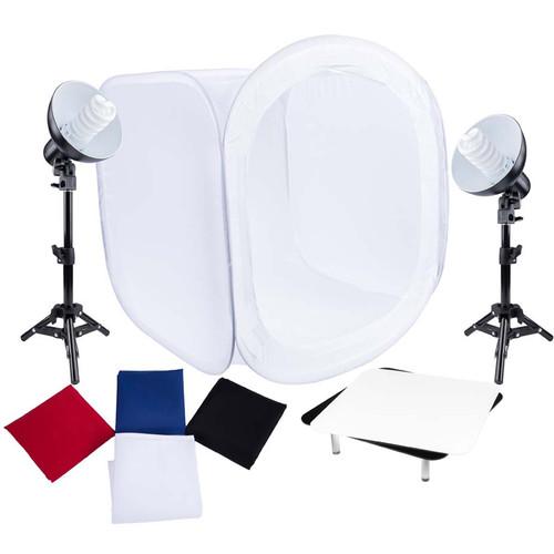 Studio Essentials Tabletop Fluorescent 2-Light Product Photography Kit