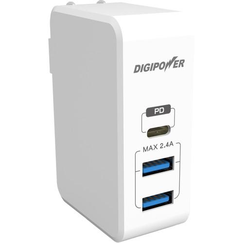 DigiPower 41W USB Type-C 3-Port AC Wall Charger