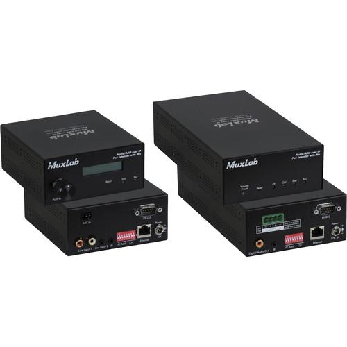 MuxLab Audio over IP Extender Kit with 2-Ch 50W Amp & Mic Input