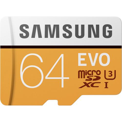 Samsung 64GB EVO UHS-I microSDXC Memory Card with SD Adapter