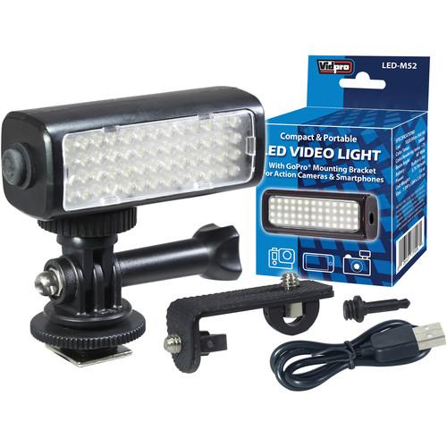 Vidpro Mini LED Video Light Kit for Action Cameras, Camcorders, and Smartphones