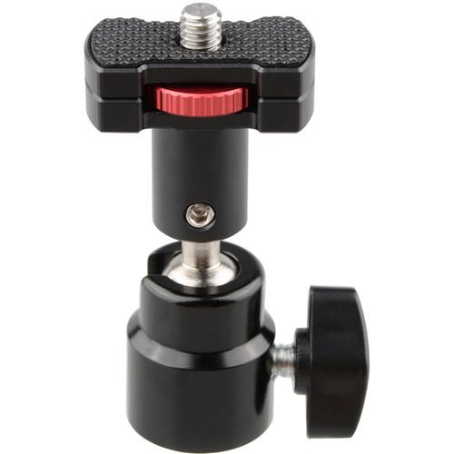 CAMVATE 1 4"-20 360° Rotating Quick Release Ball Head Micro Rod Tripod Mount with Large Knurled Edge Lock Nut