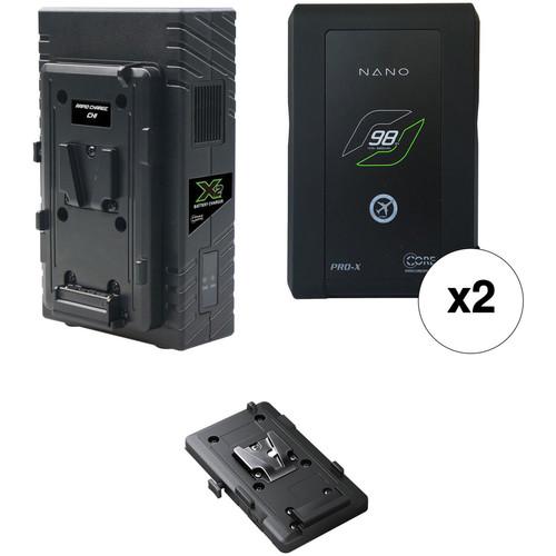 Core SWX Nano 2-Battery Kit for BMD URSA Mini Cameras with X2S Vertical Charger
