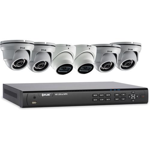 FLIR 8-Channel 4K UHD Analog DVR with 3TB HDD, 2 4K Dome Cameras & 4 4MP Dome Cameras