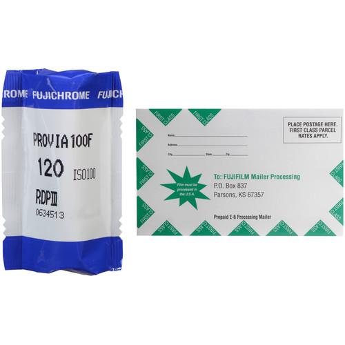 FUJIFILM Fujichrome Provia 100F Professional RDP-III Color Transparency Film with Processing Mailer Kit