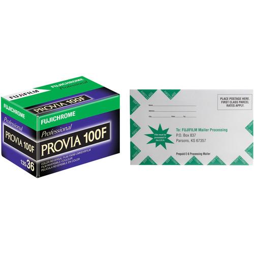 FUJIFILM Fujichrome Provia 100F Professional RDP-III Color Transparency Film with Processing Mailer Kit