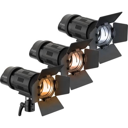 Genaray Contender LED Focusing Spot 3-Light Kit with Battery Module Kit
