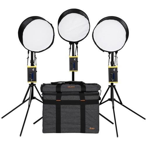 ikan Canvas Bi-Color Round Bendable 3-Point LED Lighting Kit