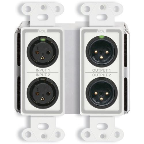 RDL DD-BN22 2 x 2 Wall-Mounted Bi-Directional Mic Line Dante Interface