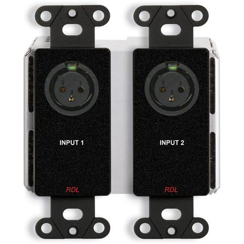 RDL DDB-BN2M 2 x 2 Wall-Mounted Bi-Directional Mic Line Dante Interface