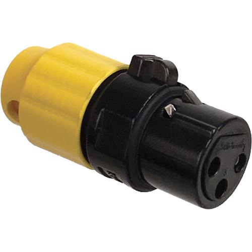 Switchcraft AAA Series Low Profile, 3-Pin Right-Angle XLR Female Connector Black with Yellow Back