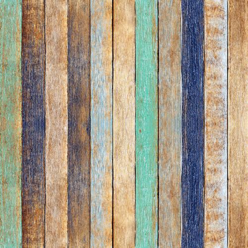 Westcott Rustic Wood Pattern Art Canvas Backdrop with Hook-and-Loop Attachment