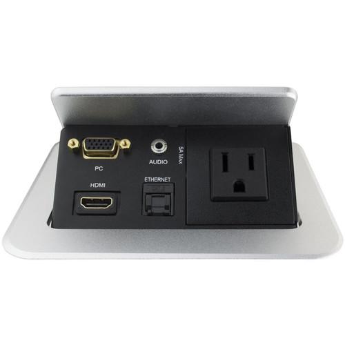 Intelix Square Table Box with HDMI, VGA, Audio, LAN, & Power