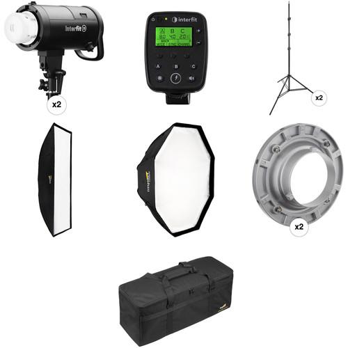 Interfit S1 AC DC 500Ws HSS TTL Pro 2-Light Kit for Sony