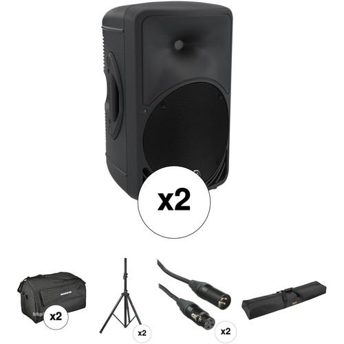 Mackie SRM350 Pair Kit with Stands, Cables, and Bags
