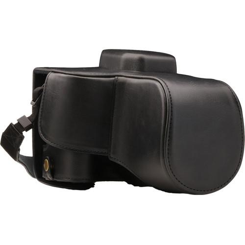 MegaGear Ever Ready PU Leather Case with Strap for Canon EOS Rebel SL2, EOS 200D & Kiss X9 with 18-55mm