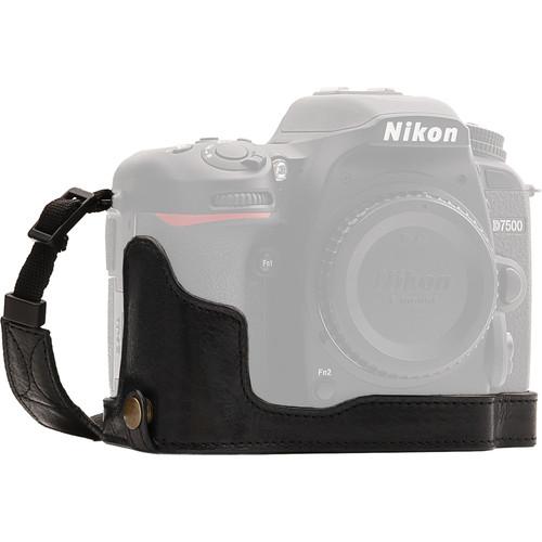 MegaGear Nikon D7500 Ever Ready Genuine Leather Half Case and Strap