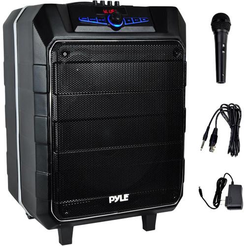Pyle Pro 12" Active Portable Bluetooth Stereo Loudspeaker with Karaoke Microphone