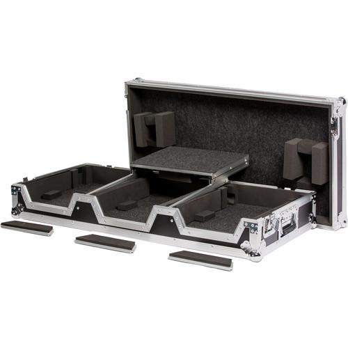 DeeJay LED Universal DJ Coffin Case for 2 CD Players & 12" Mixer with Sliding Laptop Shelf