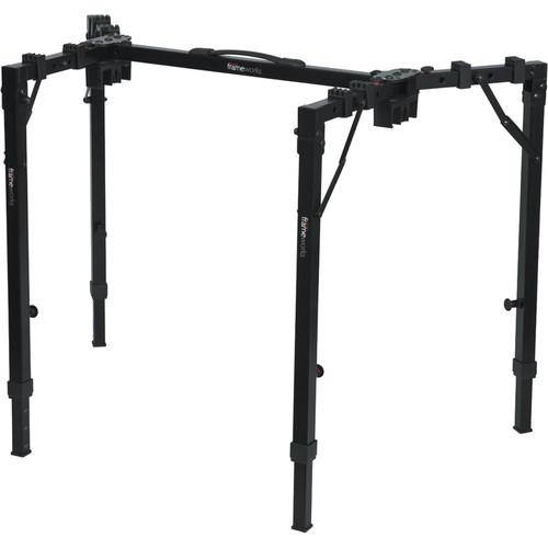 Gator Cases Frameworks Adjustable T-Stand Folding Workstation for Keyboards & Audio Equipment