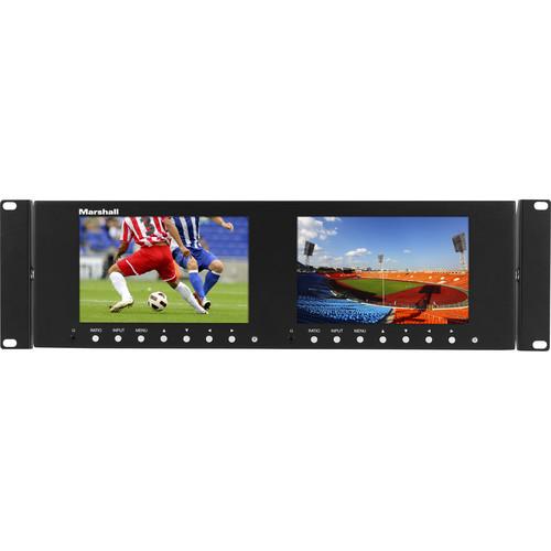 Marshall Electronics Dual 7" 1280 x 800 Rackmount LCD Display