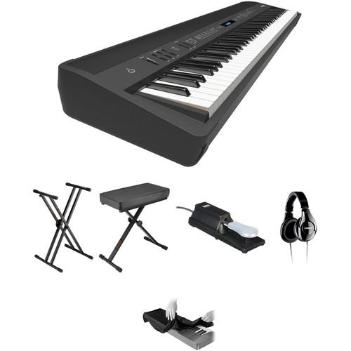 Roland FP-90 88-Key Digital Piano Kit with Stand, Bench, Pedals, Headphones & Dustcover