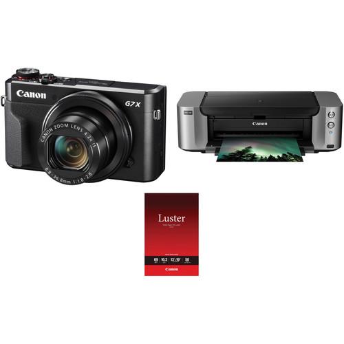 Canon PowerShot G7 X Mark II Digital Camera with PIXMA PRO-100 Inkjet Printer Kit