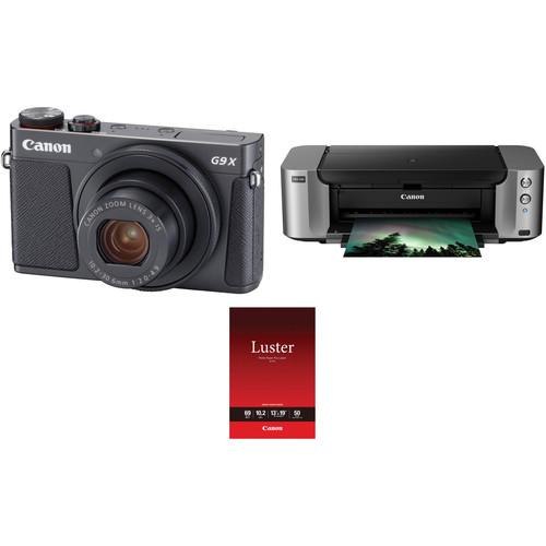 Canon PowerShot G9 X Mark II Digital Camera with PIXMA PRO-100 Inkjet Printer Kit