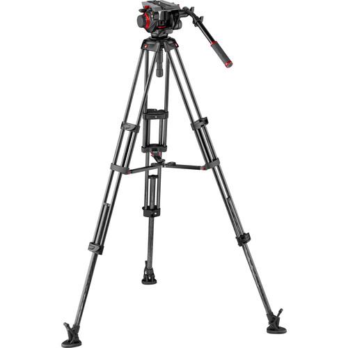 Manfrotto 504HD Head & Carbon Fiber Twin Leg Video Tripod Kit