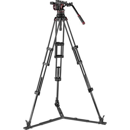 Manfrotto Nitrotech N12 Head & Carbon Fiber Twin Leg Video Tripod Kit