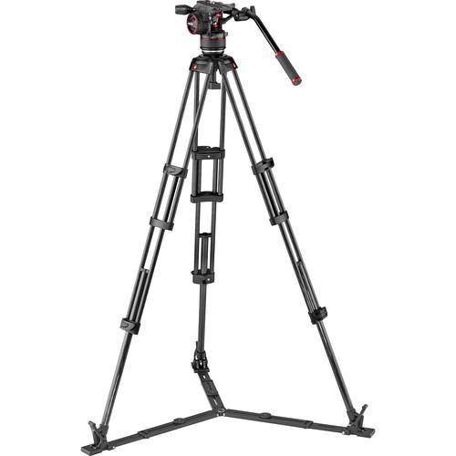 Manfrotto Nitrotech N8 Head & Carbon Fiber Twin Leg Video Tripod Kit