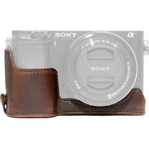MegaGear Ever Ready Leather Half-Bottom Camera Case for Sony Alpha a6300 a6000