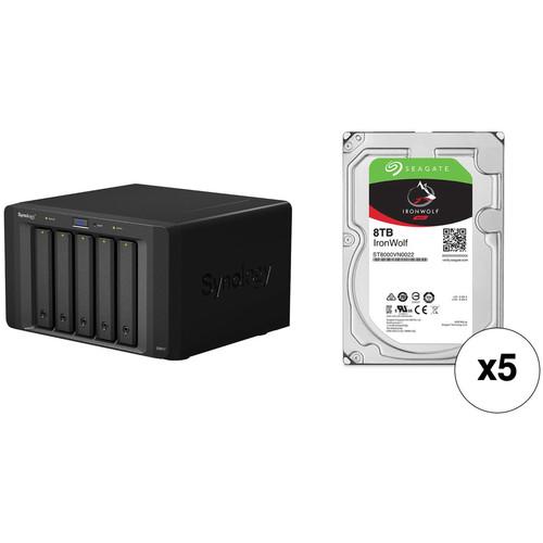 Synology 40TB DX517 5-Bay Expansion Enclosure Kit with Seagate NAS Drives