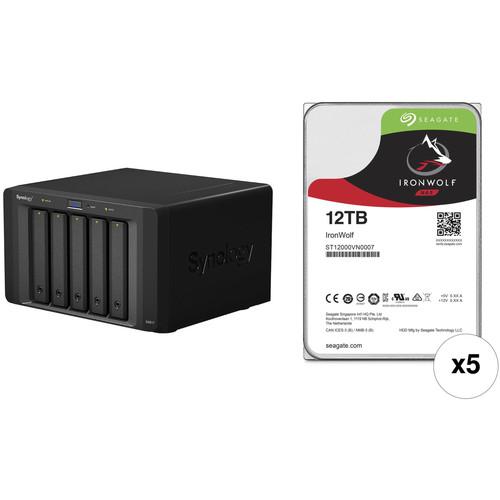 Synology 60TB DX517 5-Bay Expansion Enclosure Kit with Seagate NAS Drives