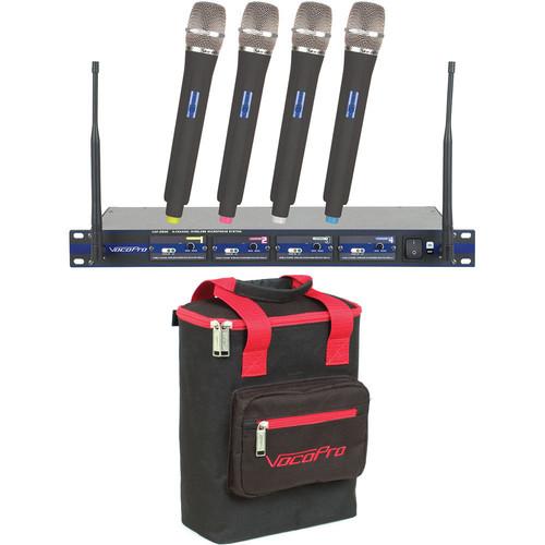 VocoPro UHF-5800-10 PRO 4-Channel UHF Wireless Handheld Microphone System